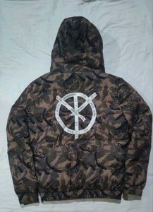 Camouflage Print Hooded Jacket