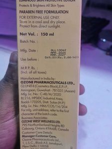 Ozone GLO RADIANCE Luminous Skin Protective Lotion