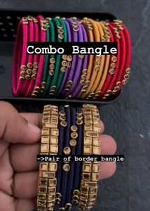 6 Combo Set Of Handmade Silk Thread Bangles
