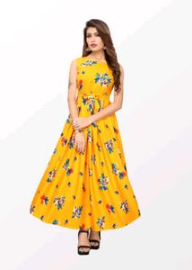 Combo Of  Floral Maxi Dress &amp; Short Anarkali Kurti