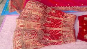 Red Velvet Bridal Lehnga