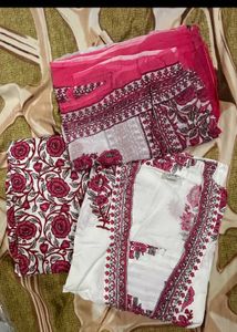 Heavy Cotton Embellished kurta Set With Dupatta