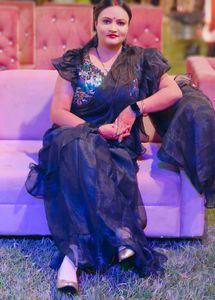 ready made ruffle organza saree
