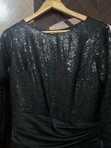 Elegant Black Sequin Gown