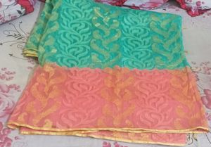 Elegant Saree - Mint &amp; Peach