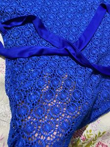 Very Beautiful,pretty Flower Netted Blue Colourtop