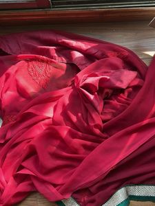 Red Embroidered Saree