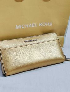 Michael Kors Pale Gold Continental Leather Wallet