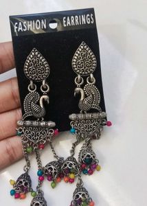 Peacock Jhumka Earrings