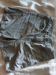 Acid Wash Denim Bermuda Shorts