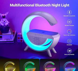 Led Night Lamp With Speaker And Wireless Charger