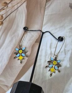 Antique polished Floral Drop Earrings
