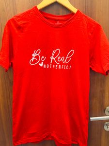 Red 'Be Real' Graphic Tee