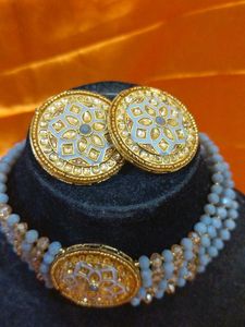 Original Kundan Jwellery Gray Color