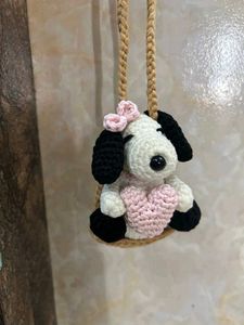 Crochet Snoopy Car Hanging Or Keychain