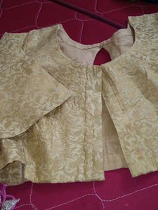 Gold Silk Blouse With Neck Buttons