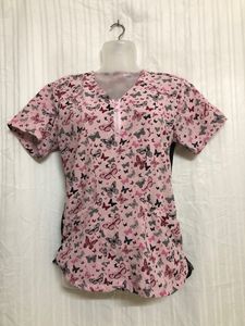 Pink Short Sleeve V Neck Top