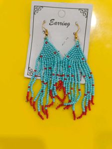 Turquoise Beaded Danglers