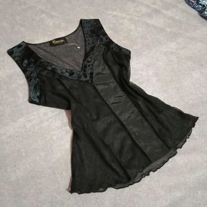 Black Mesh Top