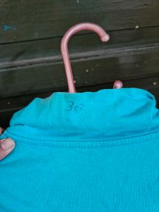 A Blue Half Sleeves High Neck T-shirt