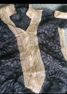 Black And Gold  Kurta