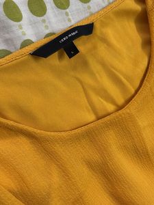 Zara Yellow Bell Sleeve Mini Dress