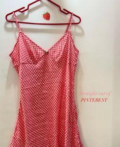 Red Gingham Slip Dress
