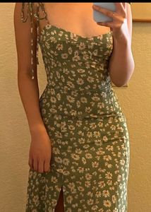 Floral Tie-Strap Midi Dress