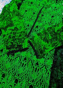 A Line Green Black Kurta