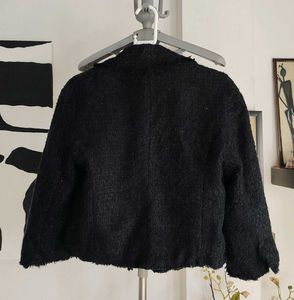 Zara Basic Black Boucle Jacket