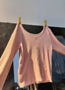 Pink Ribbed Top ! Size S