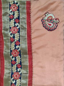 Heavy Border Saree  Patch Work With Blouse