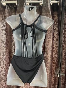 solid black beachwear