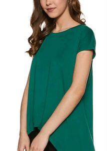 AND Cusual Regular Sleeves Solid Green Tunic