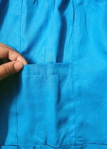 Blue Paperbag Waist Shorts