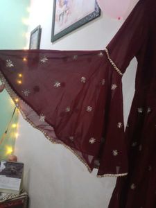 Beautiful partywear Maroon sharara Set