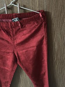 Burgundy Corduroy Skinny Pants