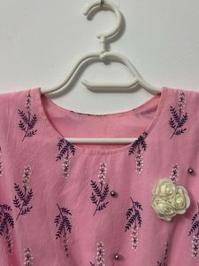 Pink Floral Print Fit &amp; Flare Dress