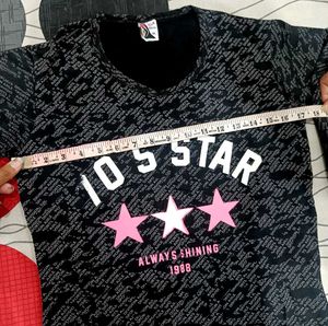 Black Colour Beautiful Tshirt For Girls
