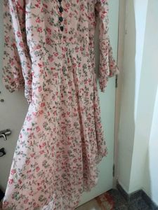 Floral Long Kurthi With Flares