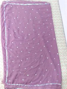 ✨ Lavender Georgette Saree with Shimmering Sequins