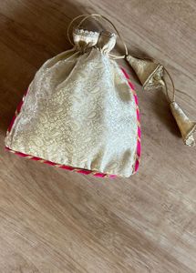 Gold Paisley Potli Bag