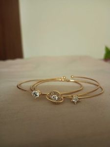 Gold Plated Celestial Bangle Set