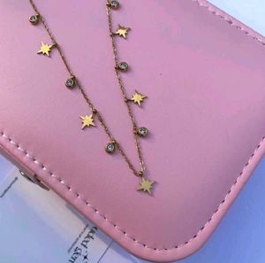 Star &amp; Crystal Dangle Antiturnish Necklace