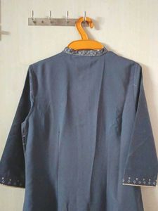 Elegant Blue-Grey Printed Kurta
