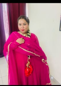 Elegant Pink Anarkali  Kurta Set