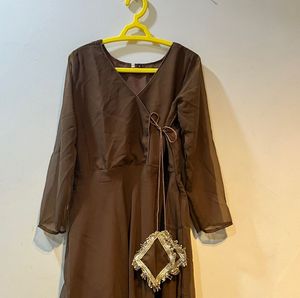 Brown Anarkali Kurti