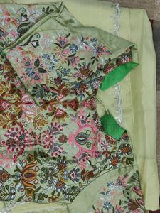 Embroidered Saree With Full Embroidery Blouse