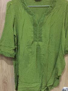 Green Embroidered Top