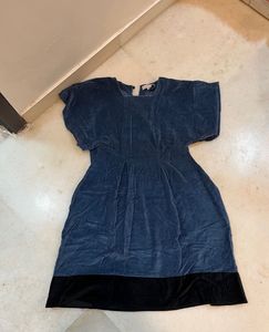 Velvet Dress - Blue and Black